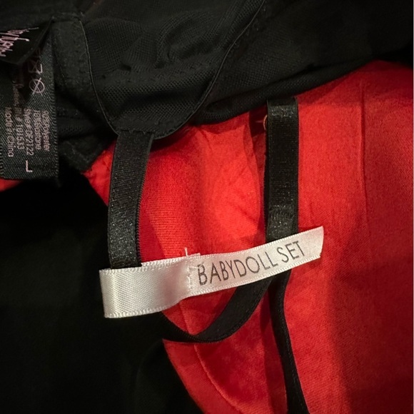 Daisy Fuentes Negligie Black Red Sexy Sheer Lace Size L Babydoll Fairy Nightgown - Picture 10 of 10